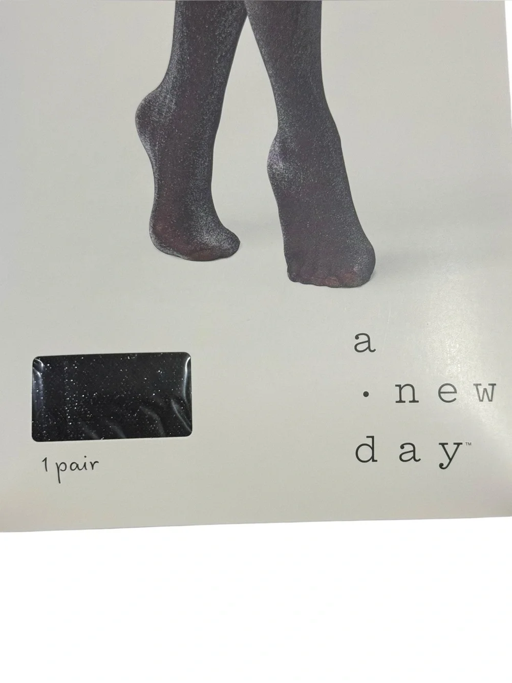 A New Day Light Sparkle Black Fashion Tights Sz M/L New